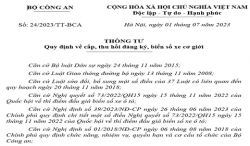 Thông tư quy định về cấp, thu hồi đăng ký, biển số xe cơ giới.