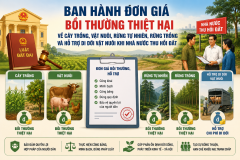 bồi thường cây trồng, vật nuôi, rừng và hỗ trợ di rời vật nuôi