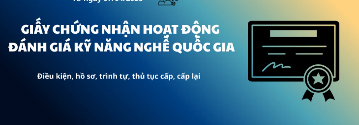 Điều kiện cấp giấy chứng nhận hoạt động đánh giá kỹ năng nghề quốc gia
